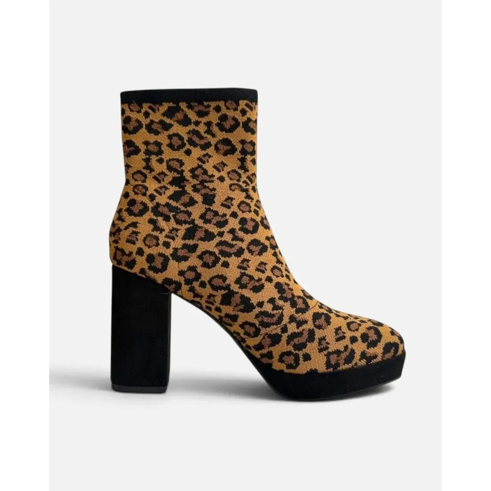 MIA Women's Candra Knit Platform Block-Heel Booties Boots, NEW! Size 8.5